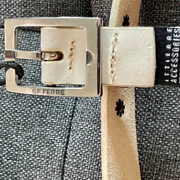 NWT Vintage  RARE 2000s GF Ferré thin belt with buttons. main image 5